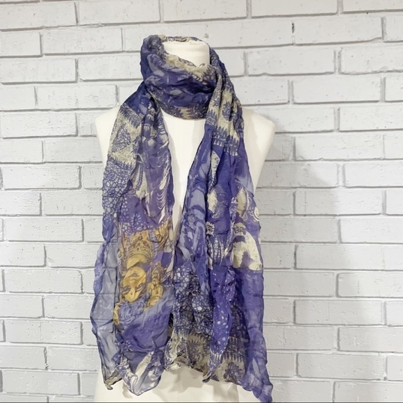 unbranded Accessories - Lightweight Women’s Blue Goddess Print Scarf